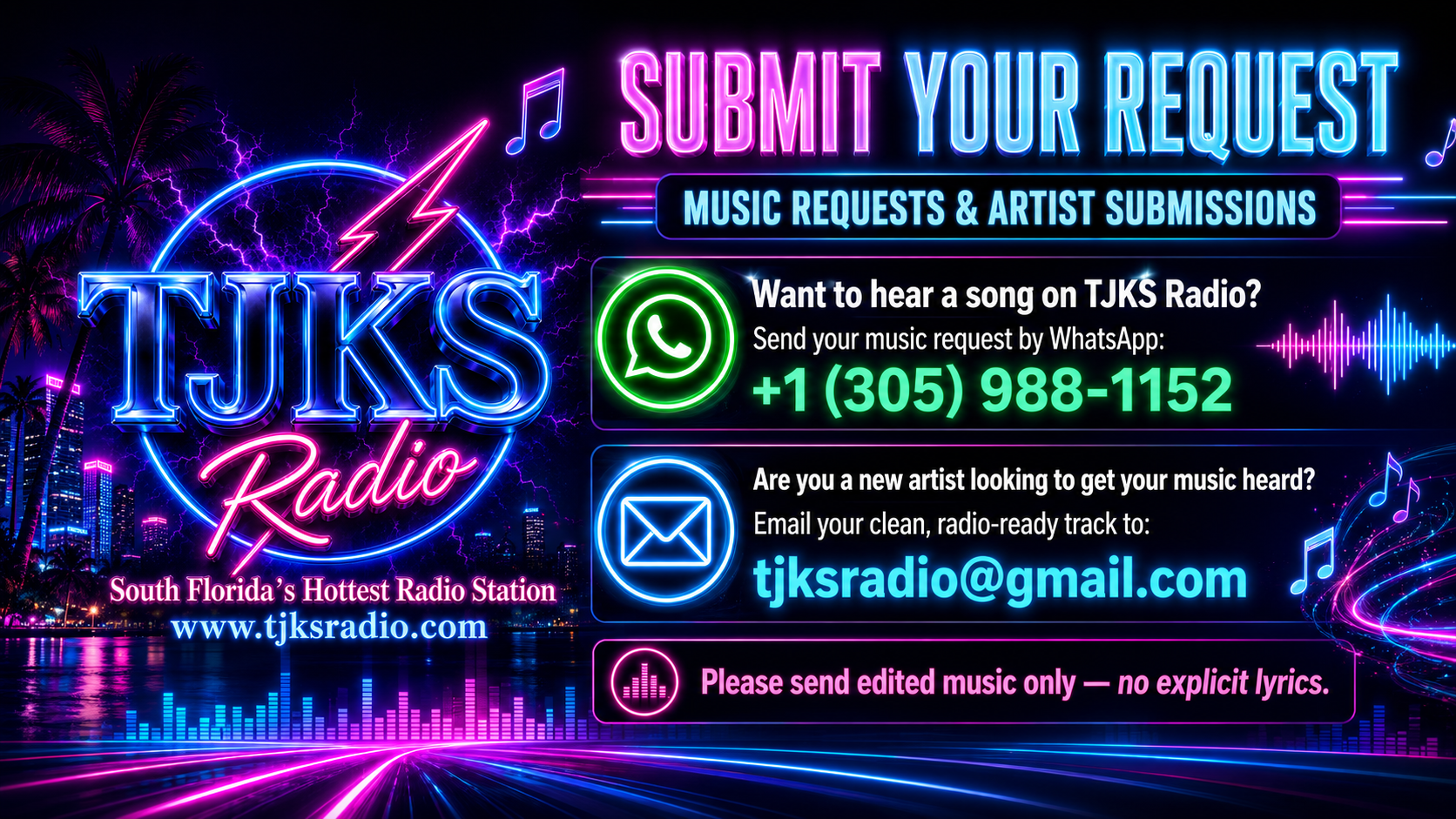 Submit Your Request - TJKS Radio Music Requests and Artist Submissions