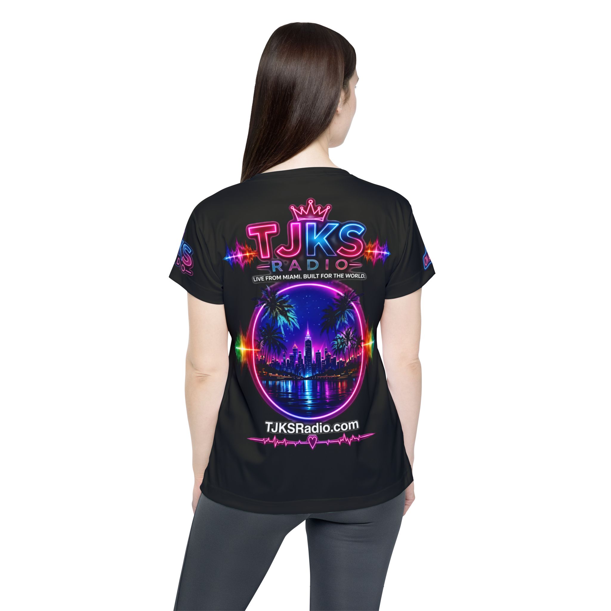 Women's Sports Jersey - TJKSRADIO Neon City DJ Graphic - Image 4