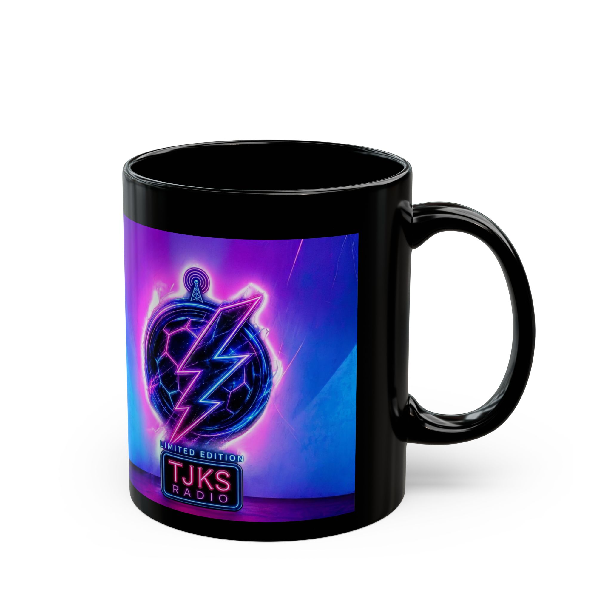 Neon Turtle Lightning Black Mug — TJKS Radio Limited Edition (11oz & 15oz) - Image 3