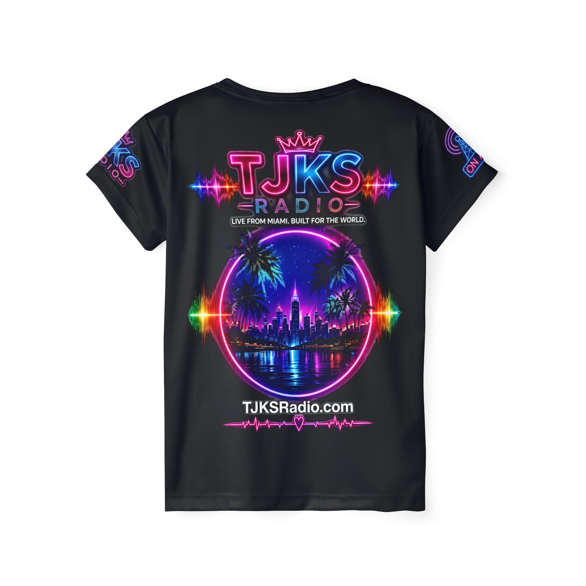 Women's Sports Jersey - TJKSRADIO Neon City DJ Graphic - Image 2