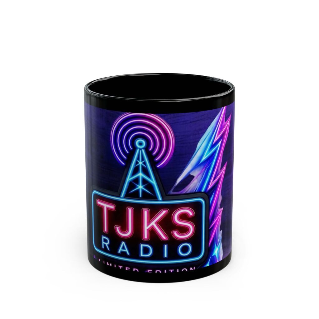 TJKS Radio Neon Logo Black Mug — Limited Edition 11oz/15oz