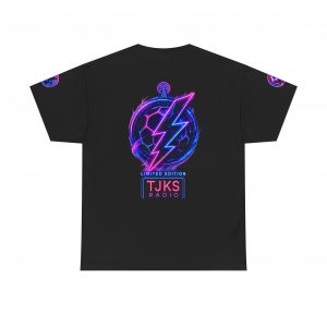 TJKS Radio Neon  Soccer Logo T-Shirt — Retro Electric Music Tee