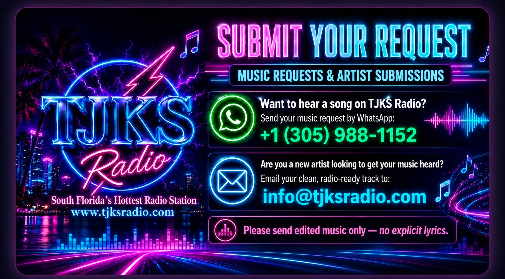 TJKS Radio Music Requests and Artist Submissions