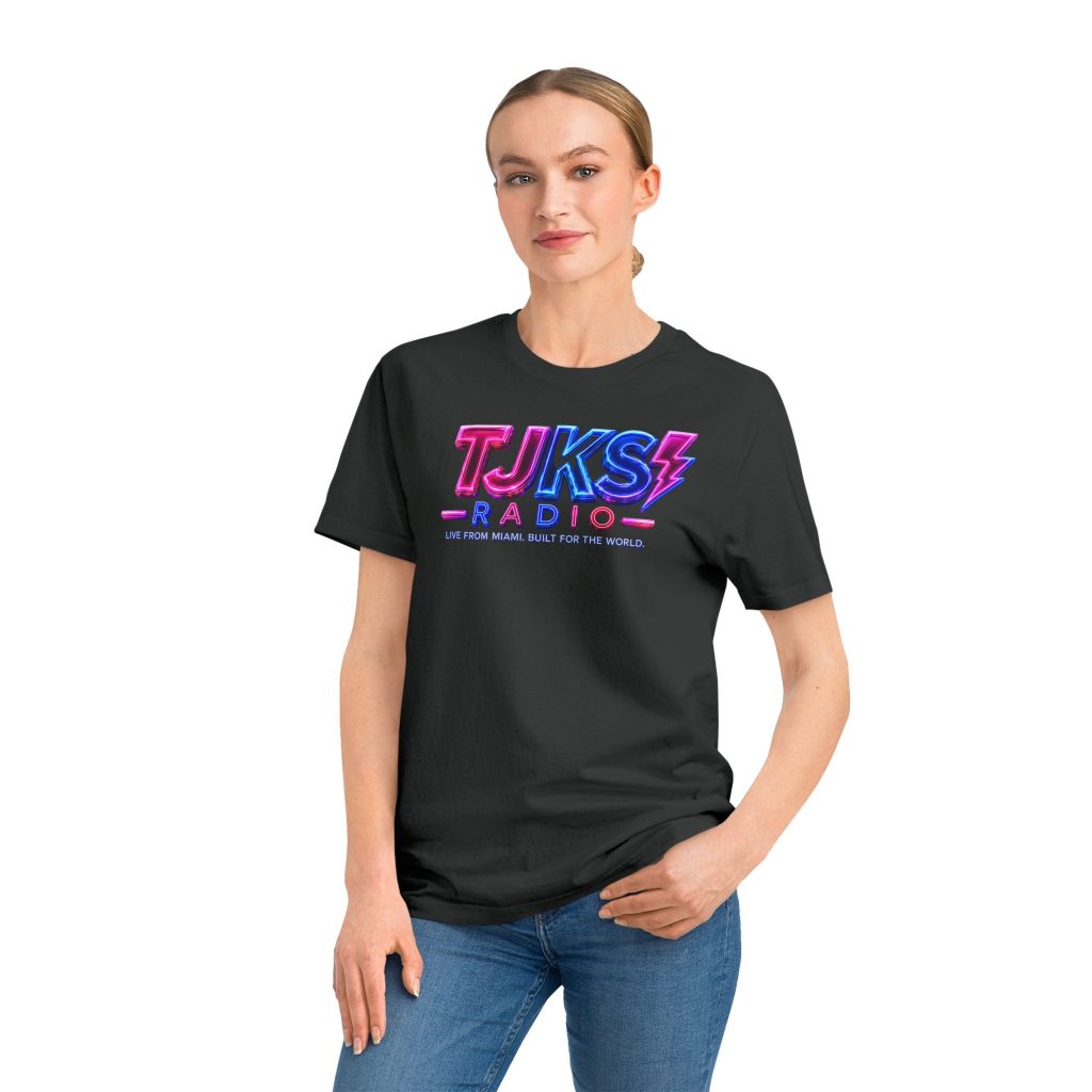 Retro Neon 'TJKS Radio' T-Shirt — Vaporwave Music Tee