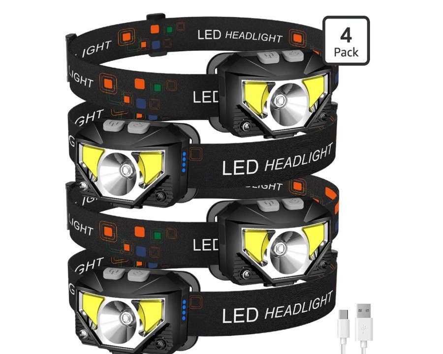 LHKNL Rechargeable Headlamps 4 Pack
