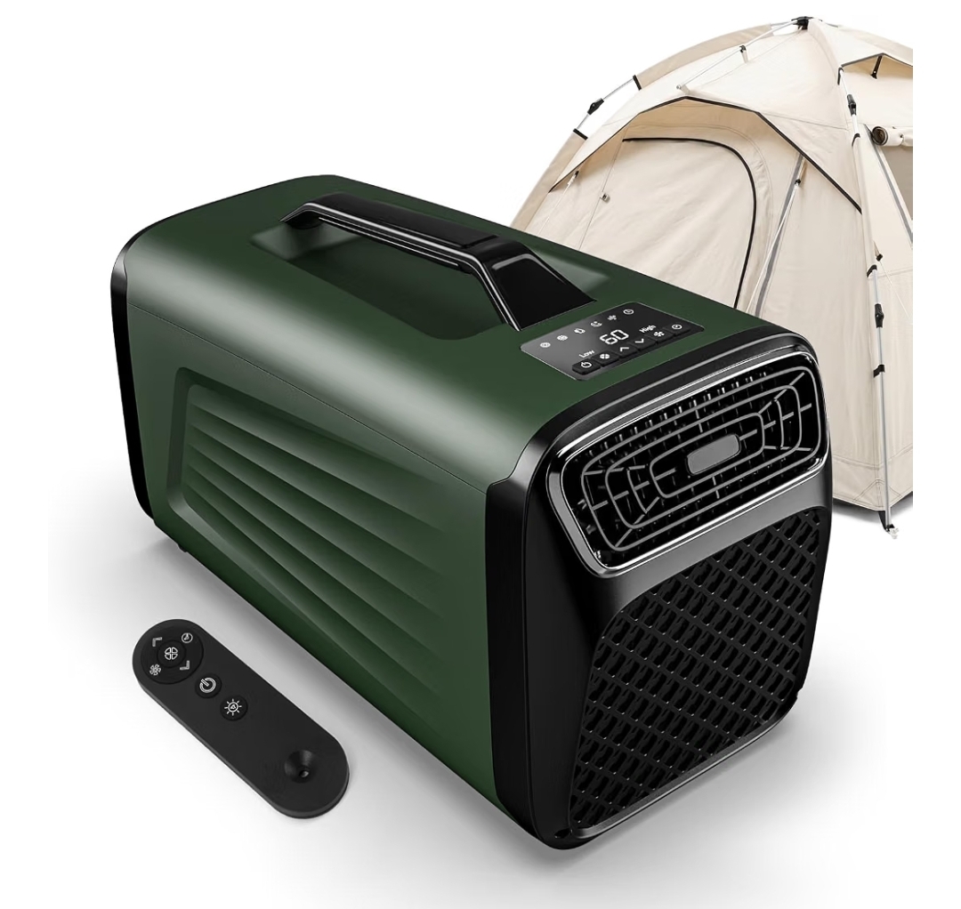 Portable camping air conditioner with remote control and tent