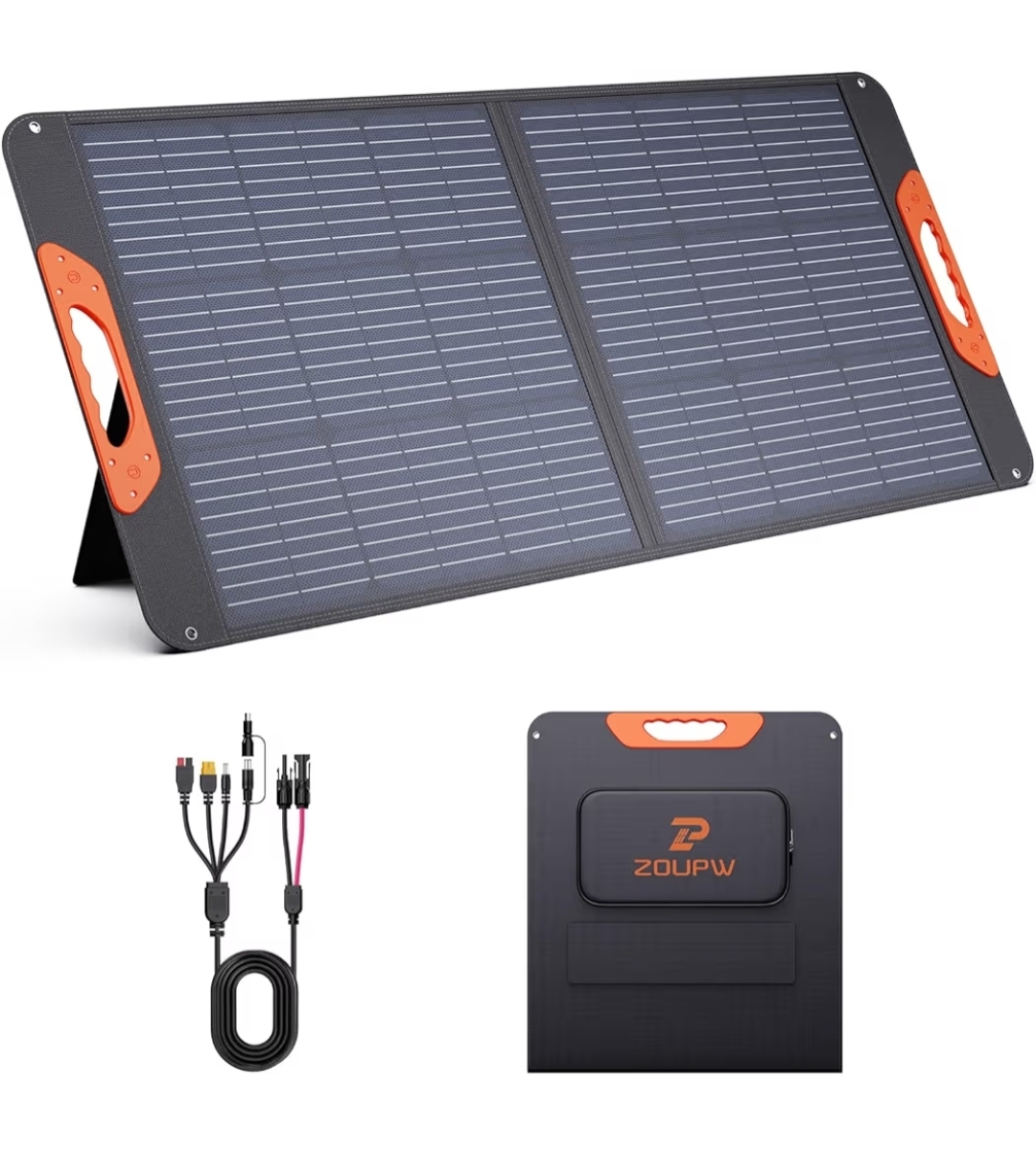 ZOUPW foldable portable solar panel with charging cables
