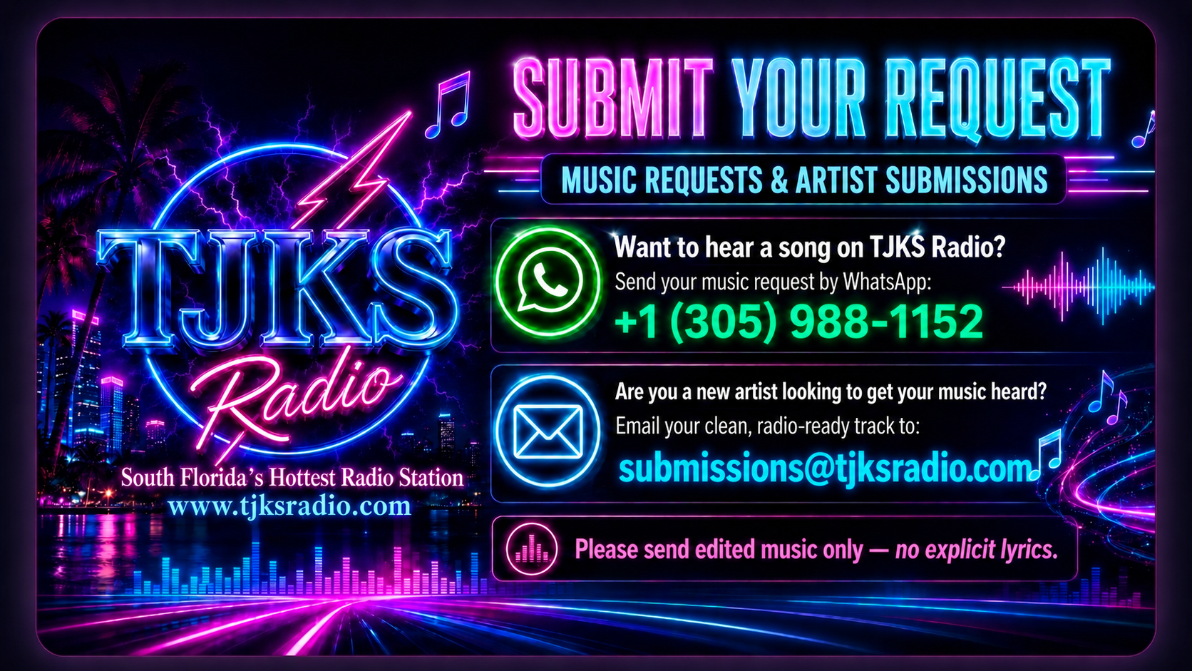 TJKS Radio Music Requests and Artist Submissions